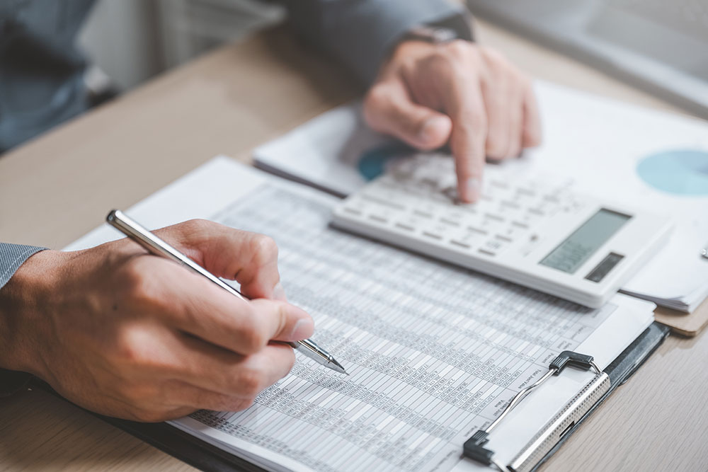 person reviewing charts photo
