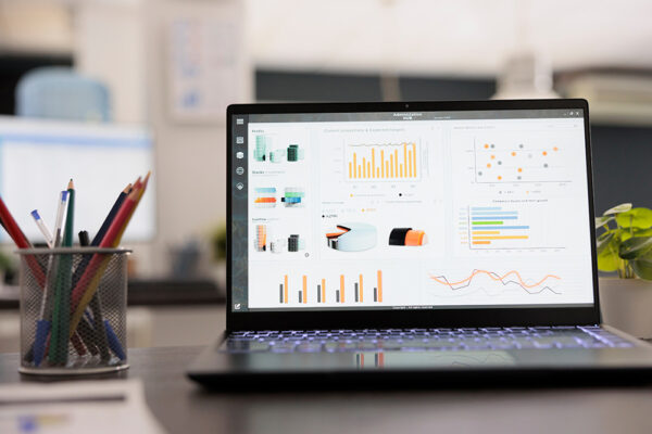 computer screen with data photo